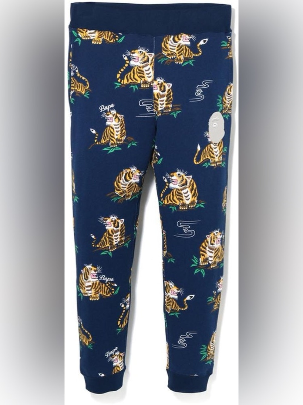 Rare BAPE Tiger Pattern Slim Sweat Pants Made in Japan